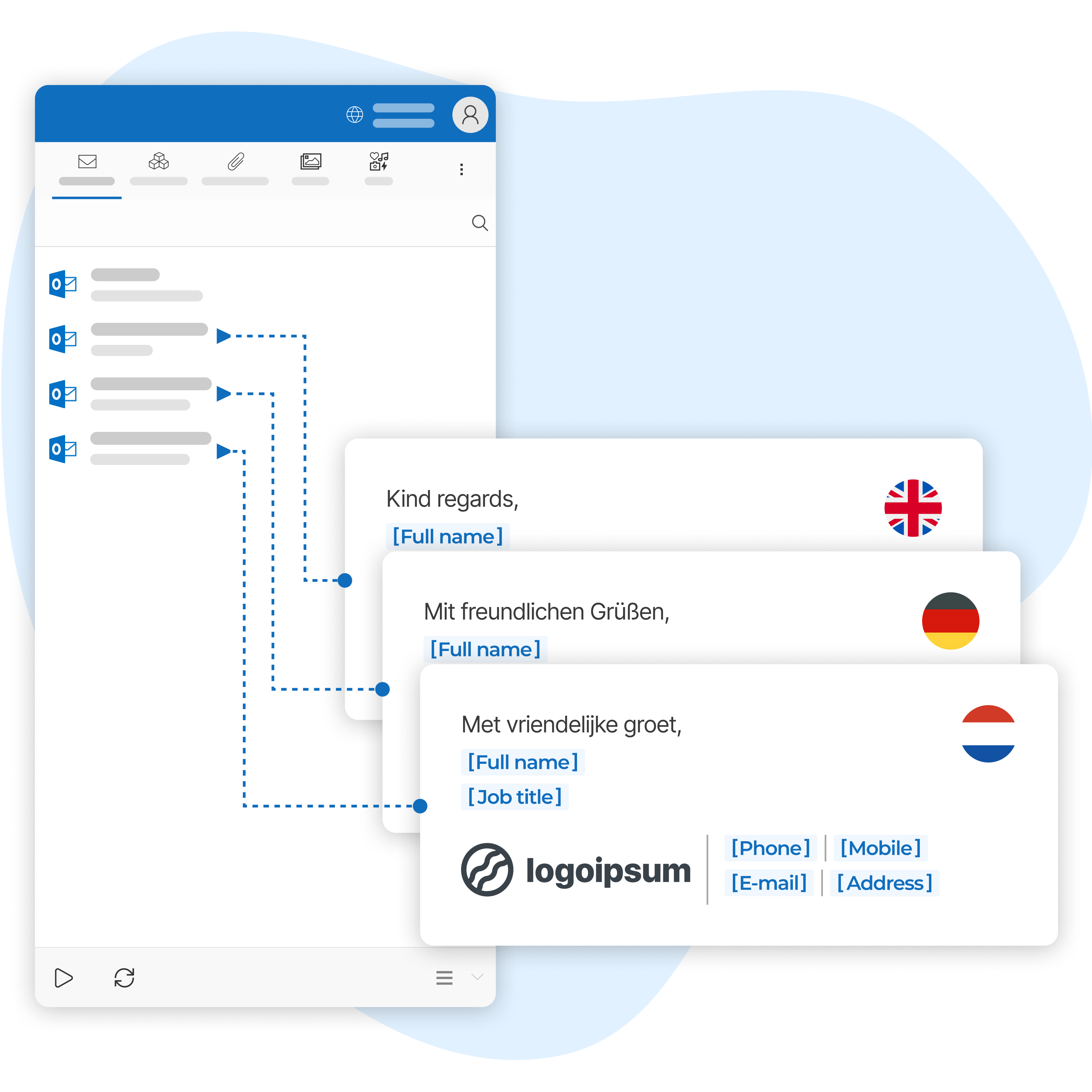 Create and manage email signatures in multiple languages in Microsoft Outlook with eformity for consistent global communication.